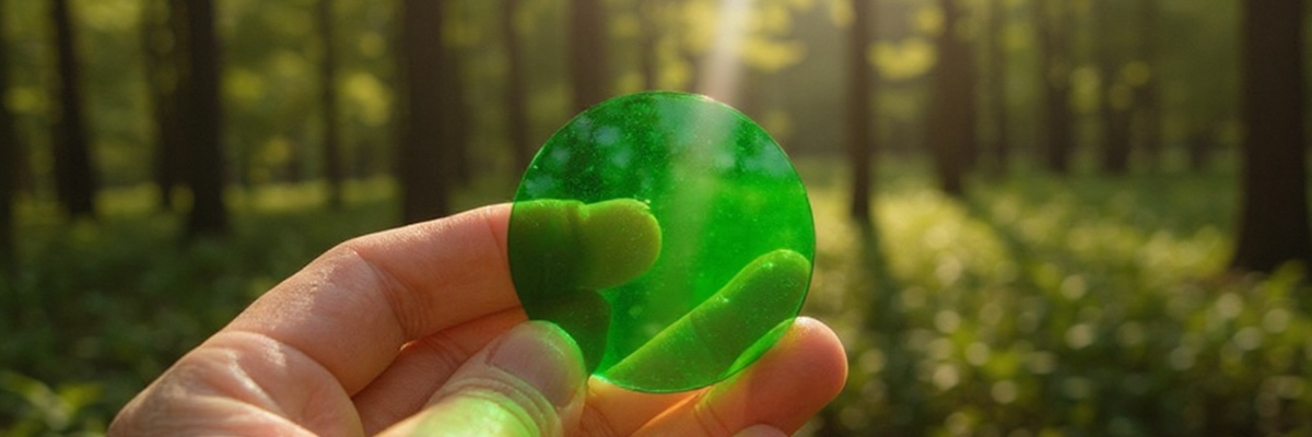 Grüne LED-Farbfolie in der Natur – natürliche Lichtfilterfolie von Folien-Fischer in Hamburg, Wiesbaden, Leipzig, Freiburg und Rostock.